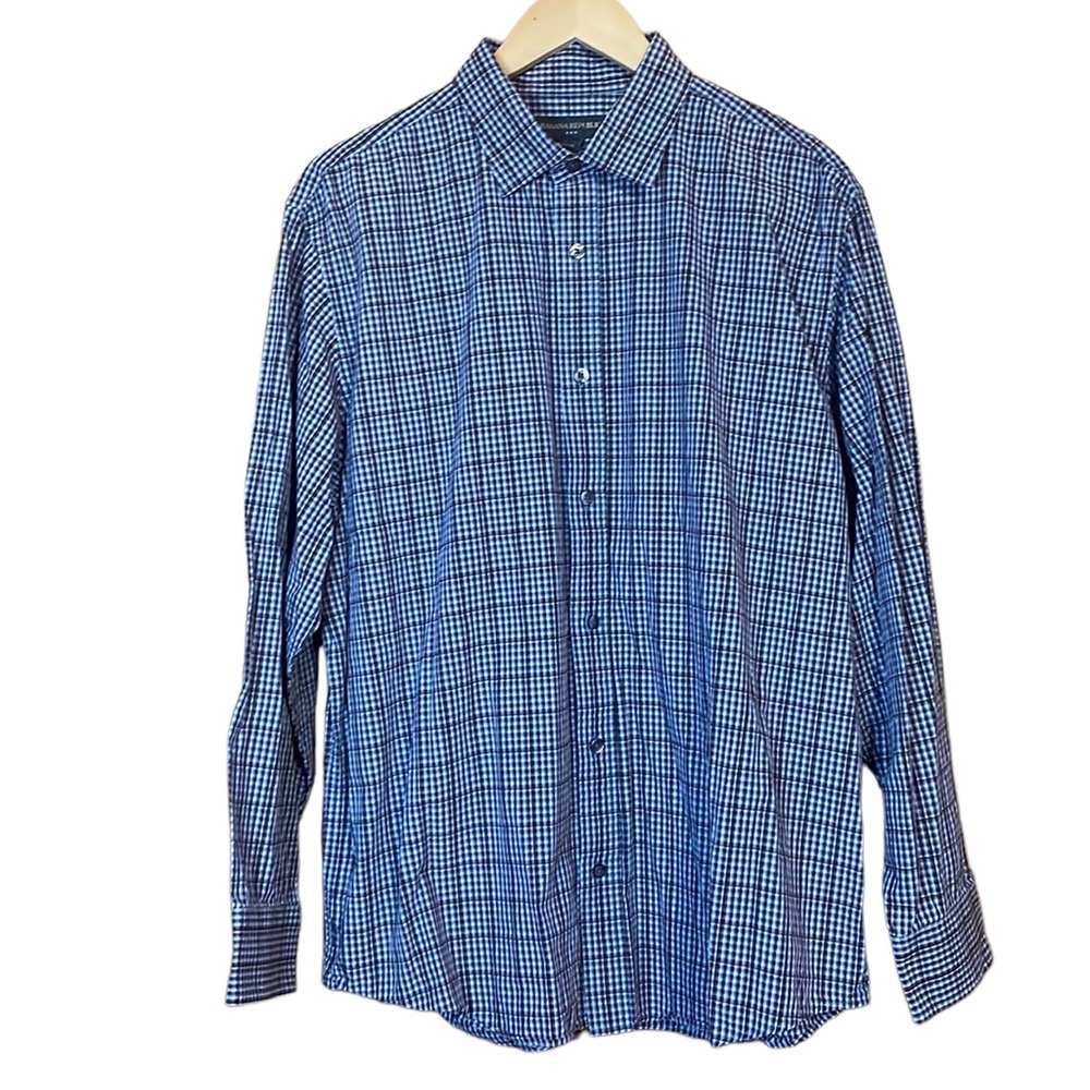 •BANANA REPUBLIC•MENS CASUAL BUTTON DOWN COLLARED PLAID SHIRT SIZE XL(17-17 1/2)